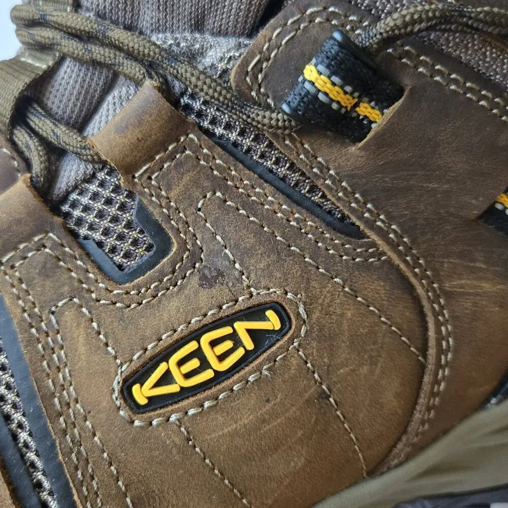 Keen Utlity Flint II Mid Mens Waterproof Leather Steel Toe Boots Brown Size 14 D